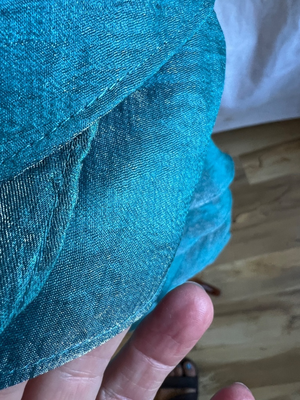 Turquoise Blue Pleated Formal Midi Dress - Picture 4 of 8